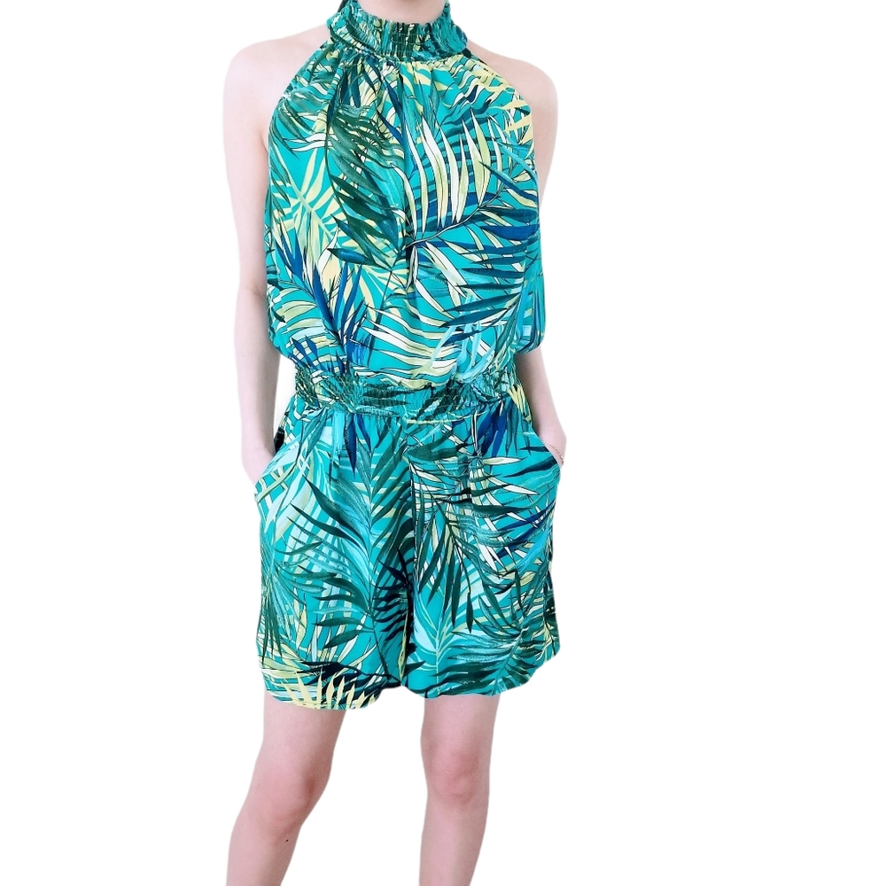 NY&C - Palm Leaves Short Romper, size xs